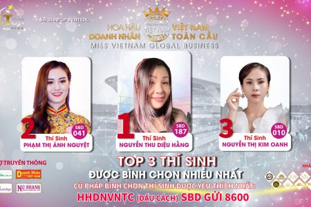 NGUYỄN THU DIỆU HẰNG TIẾP TỤC KHẲNG ĐỊNH NGÔI VỊ DẪN ĐẦU NGÔI VỊ “MISS NGƯỜI ĐẸP ĐƯỢC YÊU THÍCH NHẤT”
